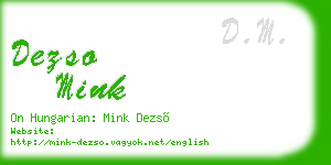 dezso mink business card