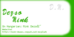 dezso mink business card